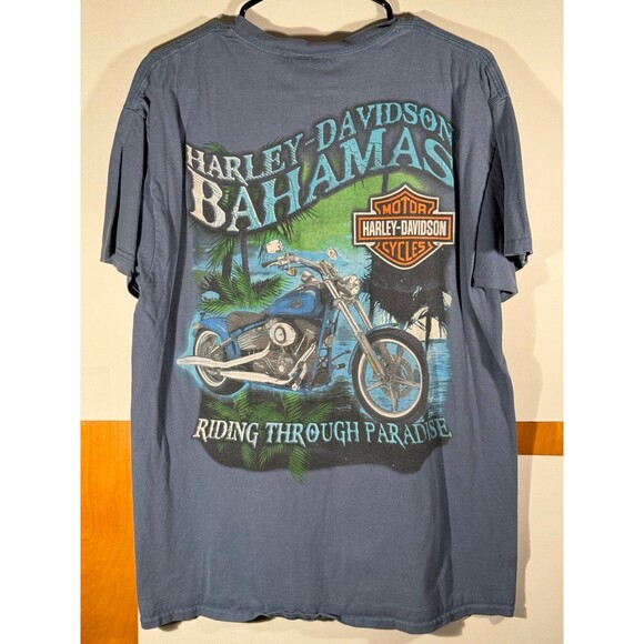 Vintage Harley Davidson Motorcycles‎ Bahamas Paradise Shirt Large L - Picture 6 of 9